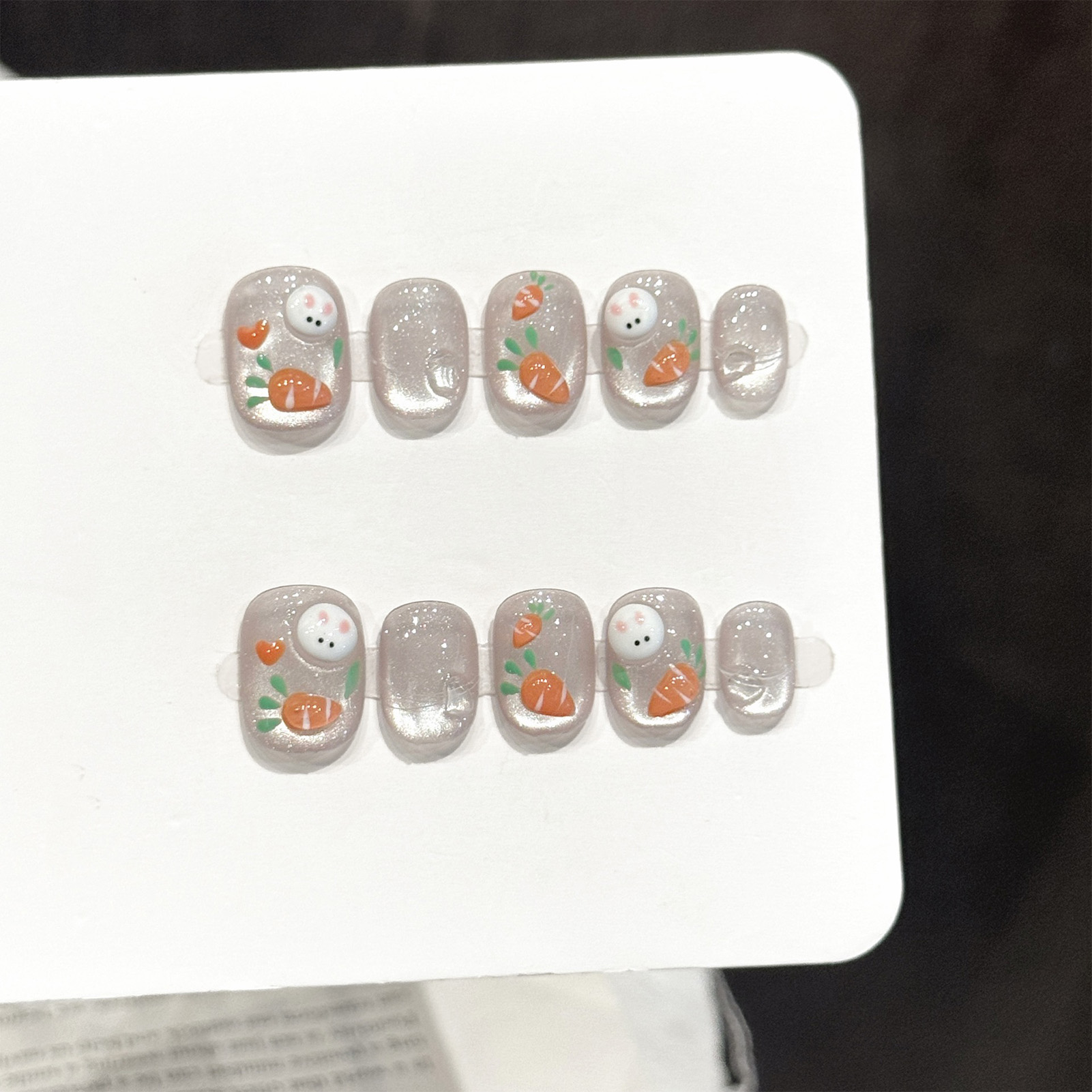 Nail Art Press On - 10 Uds. de Uñas Postizas Hechas