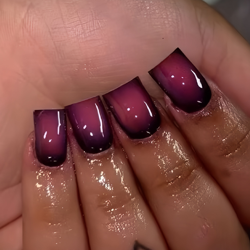 Nail Art Press On - Uñas postizas cortas cuadradas para mujer,
