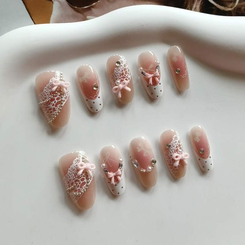 10 Uñas Postizas Francesas con - Nail Art Press On reseña y precio