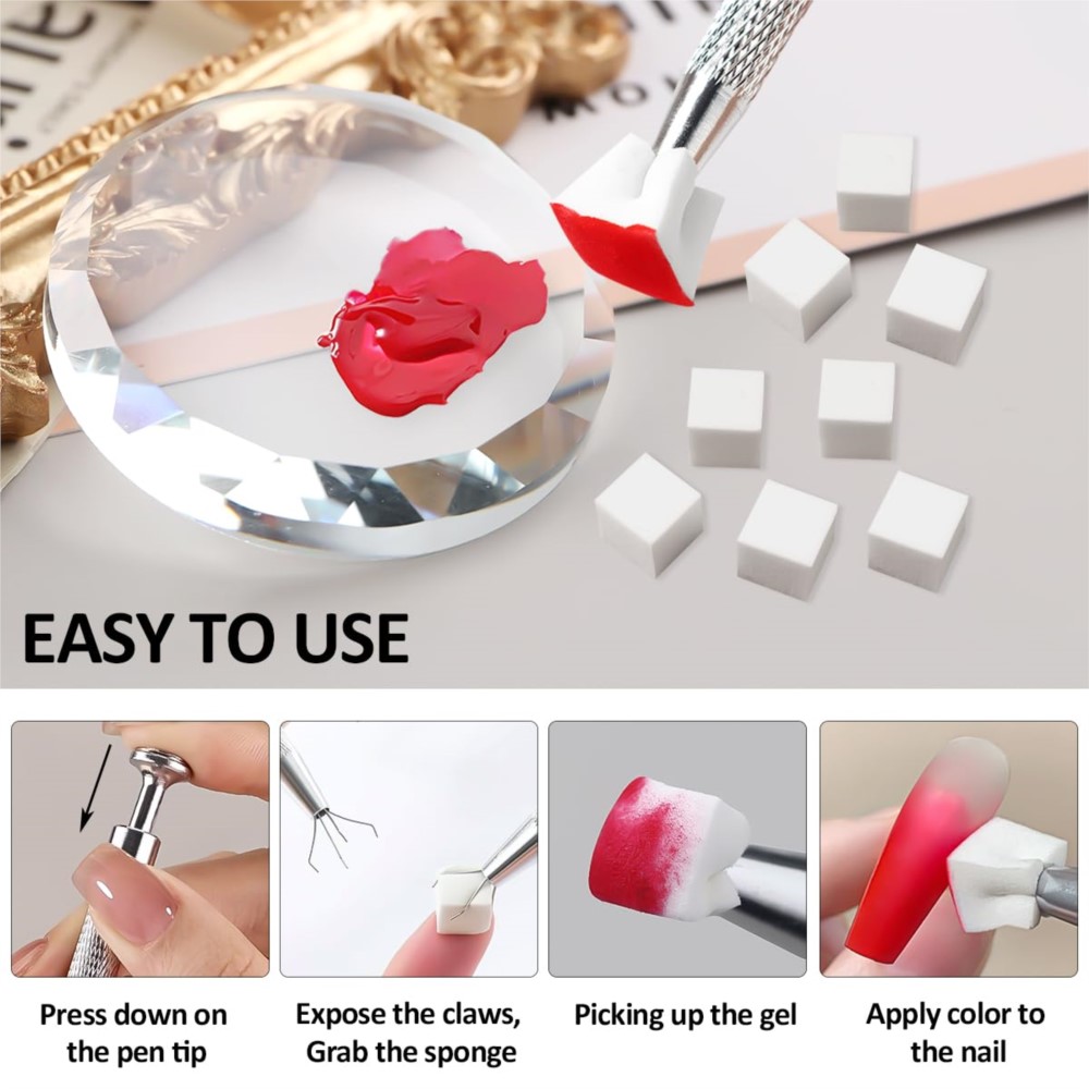 Mini esponja blanca para uñas  - Nail Art Ombre reseña y precio