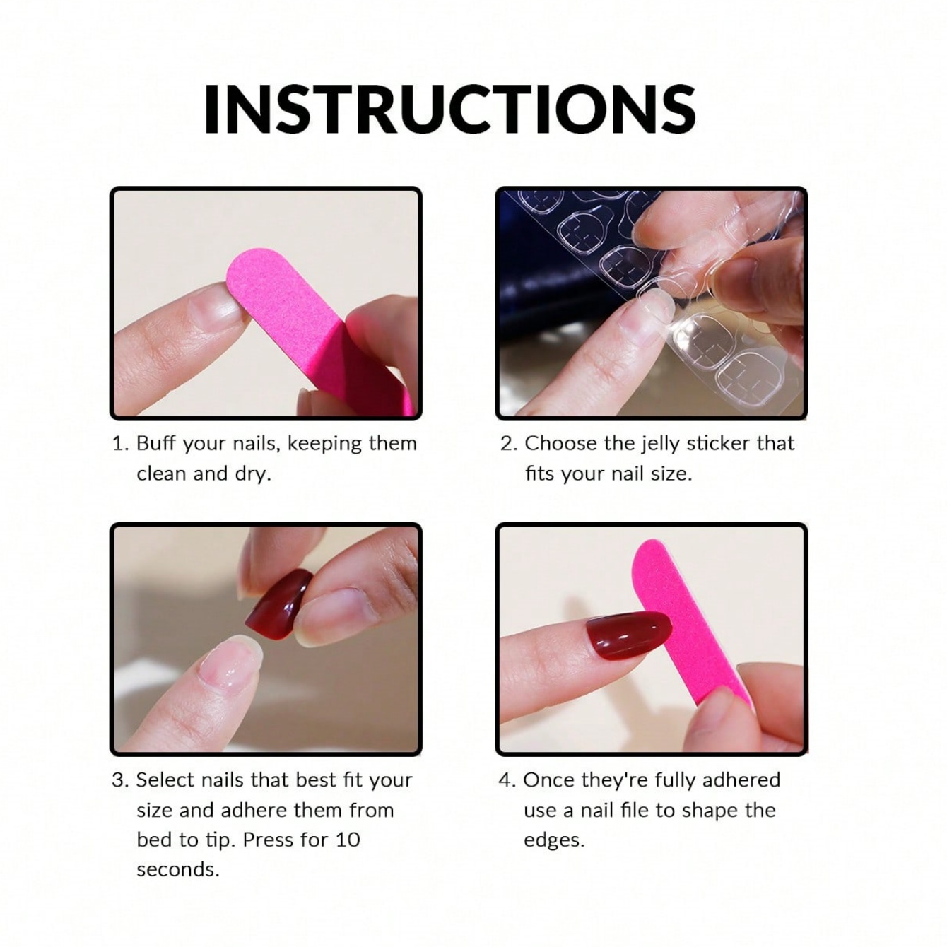 10 Uñas Postizas Color Rosa Nu - Nail Art Pink reseña y precio