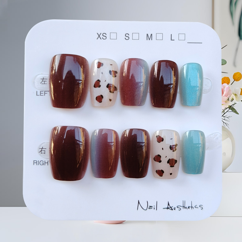 10 Uds Otoño Invierno nuevo es - Nail Art Press On reseña y precio